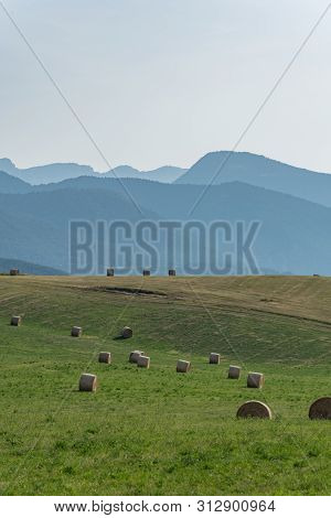 Beautiful Agricultural Landscape On The La Cerdanya, Spain.