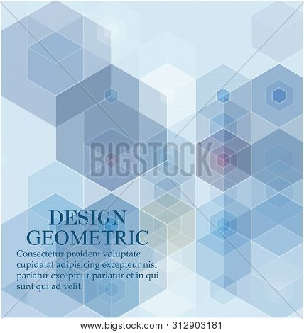 Vector Abstract Geometric Background. Blue Hexagon Shape