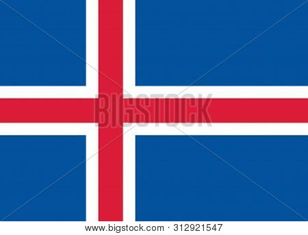 Flag Of Iceland. Iceland Vector Flag. National Symbol Of Iceland