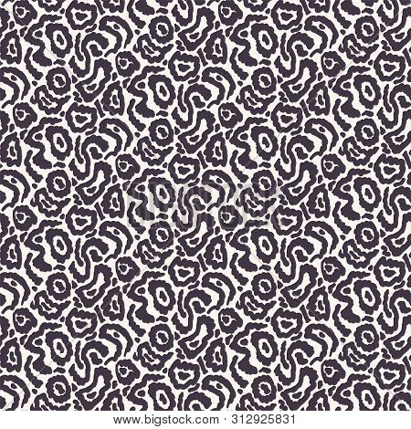 Seamless Vector Pattern. Abstract Sylized Animal Skin. Repeating Texture Background. Monochrome Surf