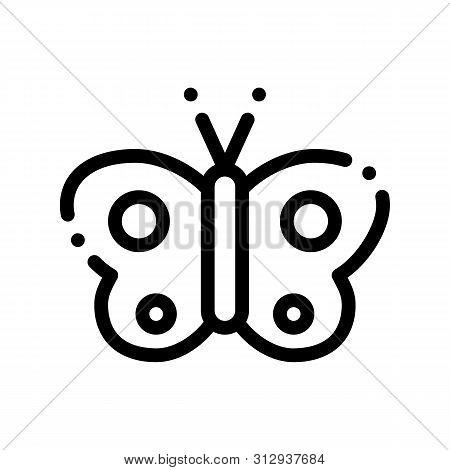 Cosmetic Butterfly Sign Vector Thin Line Icon. Organic Cosmetic, Natural Component, Flutterby Clear 