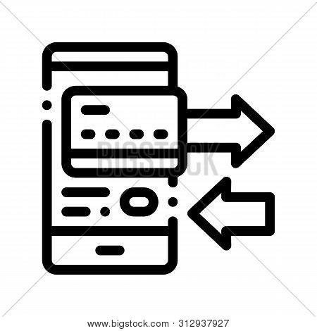 Payment By Mobile Phone Vector Thin Line Icon. Online Money Transaction, Financial Internet Banking 