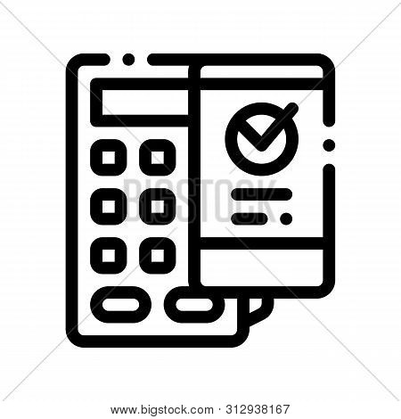 Payment Terminal Smartphone Vector Thin Line Icon. Online Transactions, Secure Financial Internet Ba