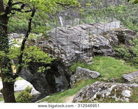 The Viewpoint On The Gigantic Monolith (the Sott Piodau Site), Bignasco - Canton Of Ticino, Switzerl