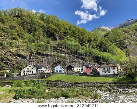 Traditional Architecture And Old Houses Of The Bignasco Village (the Maggia Valley Or Valle Maggia O