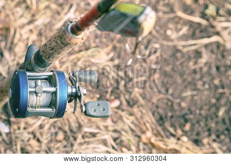 Spinning Rod With Baitcasting Reel And Bait