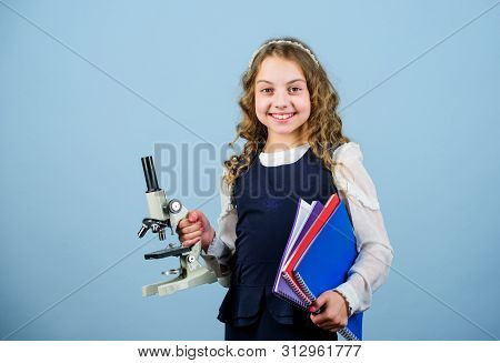 Child Study Bilogy Lesson. Discover Future. Education And Knowledge. Science Research In Lab. Small 