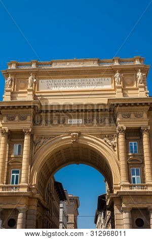 Republic Square And The Triumphal Arch In An Early Spring Day