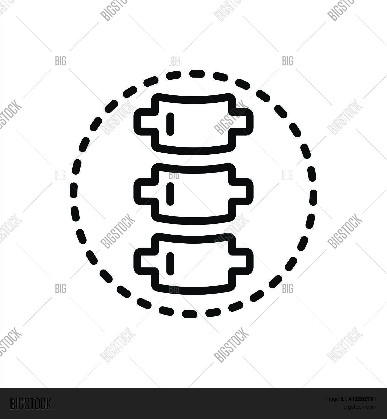Backbone Line Icon Black Line 矢量图和照片(免费试用) | Bigstock