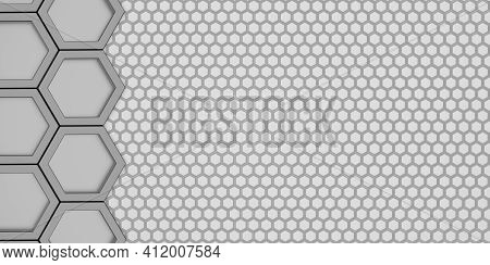 Geometric Hexagon Polygon Pattern Glossy Hexagonal Honeycomb 3d Illustration Hexagonal Frame Futuris