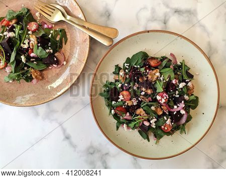 Beet, Walnut And Aragula Salad With Parmesan