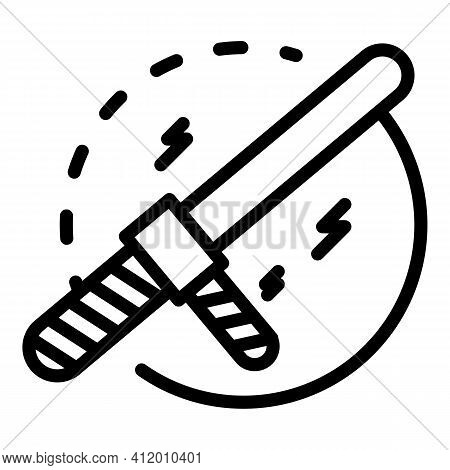 Police Baton Icon. Outline Police Baton Vector Icon For Web Design Isolated On White Background