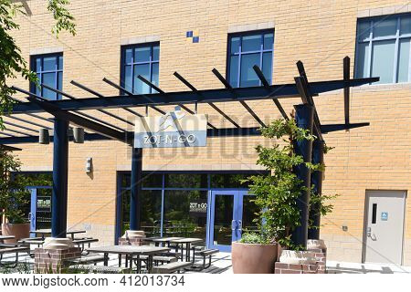 IRIVNE, CALIFORNIA - 21 APRIL 2020:  Zot n Go Market in the Student Center on the campus of the University of California Irvine, UCI.