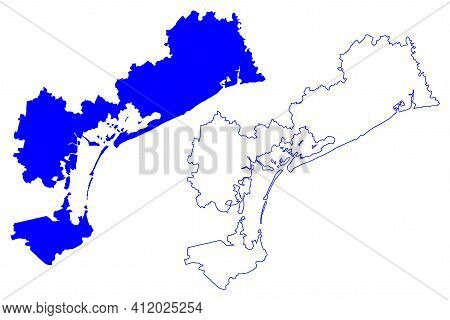 Metropolitan City Of Venice (italy, Italian Republic, Veneto Or Venetia Region) Map Vector Illustrat