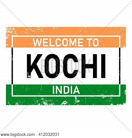 Kochi City Typography Vector Design. Greetings For T-shirt, Poster, Card And More