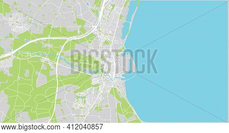 Urban Vector City Map Of Koge, Denmark
