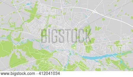 Urban Vector City Map Of Holstebro, Denmark