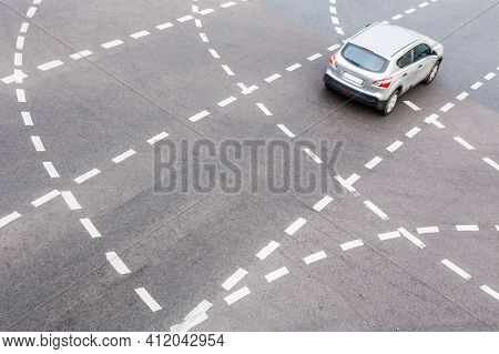 Car On The Multiband Highway Stock Photography