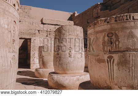 Ruins Of The Egyptian Karnak Temple, The Largest Open-air Museum In Luxor.