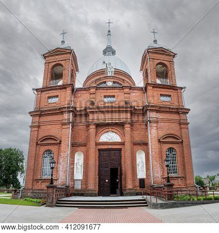Church Of The Ascension Of Christ In Utena, Lithuania. Built 1884 In Historicist Architectural Style
