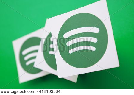 London, Uk - March 2021: Spotify Music And Audio Streaming Service Logo