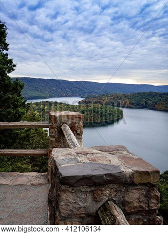 Gorgeous View Of Raystown Lake From Hawn's Overlook Near Altoona, Pennsylvania In The Fall Right Bef