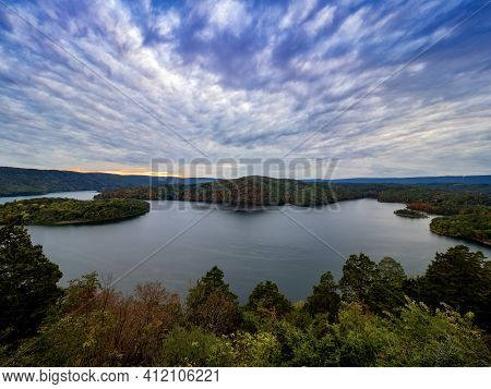 Gorgeous View Of Raystown Lake From Hawn's Overlook Near Altoona, Pennsylvania In The Fall Right Bef