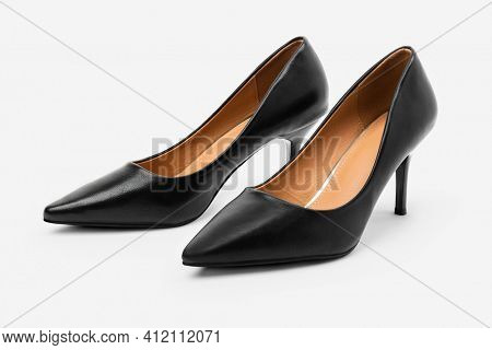 Women's black high heel shoes formal fashion