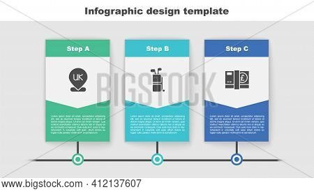 Set Location England, Golf Bag With Clubs And Pound Sterling Money. Business Infographic Template. V