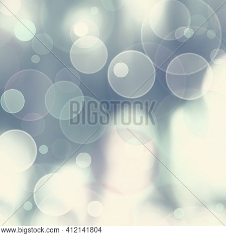 Abstract Background With Multicolored Bokeh. Background In Muted Colors. Foggy Night Bokeh.