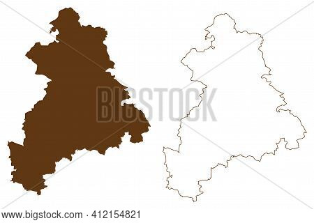 Boblingen District (federal Republic Of Germany, Rural District, Baden-wurttemberg State) Map Vector