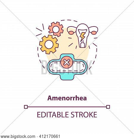 Amenorrhea Concept Icon. Menstruation Problem. Gynecological Issue. Intermittent Fasting Precaution 