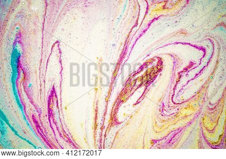 Liquid Marble Background. Abstract Background Or Texture. Marbling Artwork Texture. Acrylic Fluid Ar