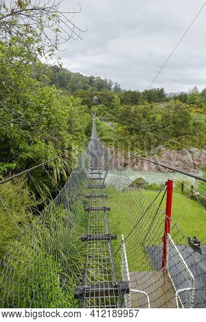 Swingbridge At The Buller River In The South Island Of New Zealand