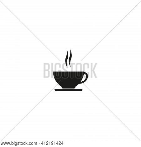 Black Hot Coffee Cup Vector For Icons And Symbols