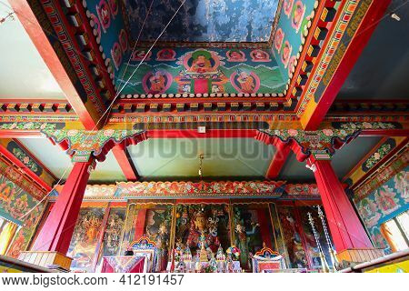 Rinchenpong, Sikkim, India - 17th October 2016 : Religious Statues Of Buddhism At Rinchenpong Monast