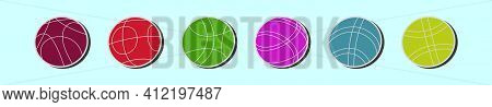 Set Of Bocce Balls Cartoon Icon Design Template With Various Models. Modern Vector Illustration Isol