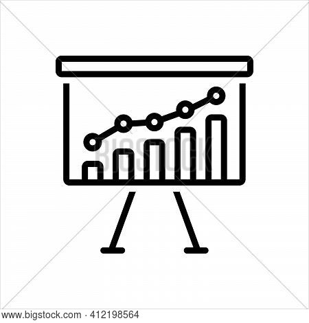 Black Line Icon For Trend Tendency Financial Market Growth Economic