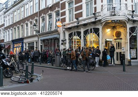 The Hague, The Netherlands - March 2020: Dutch Government Closes All Cannabis Coffee Shops To Preven