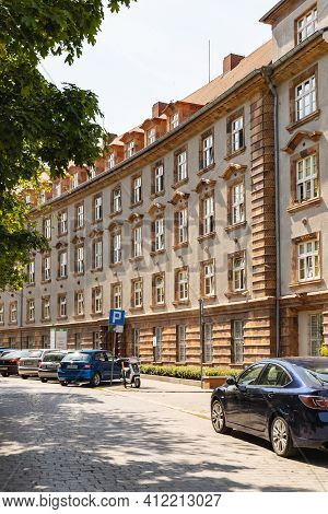 Wroclaw, Poland - May 8 2020: Facade Of Zus - Social Security Building