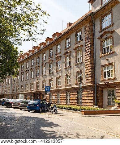 Wroclaw, Poland - May 8 2020: Facade Of Zus - Social Security Building