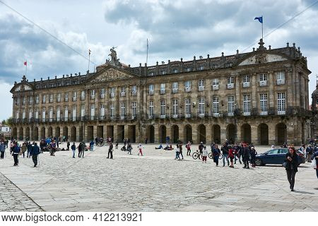 May 1, 2018 - Galicia, Spain: View Of The Facade Of The Rajoy Palace (palacio De Rajoy) At The Obrad
