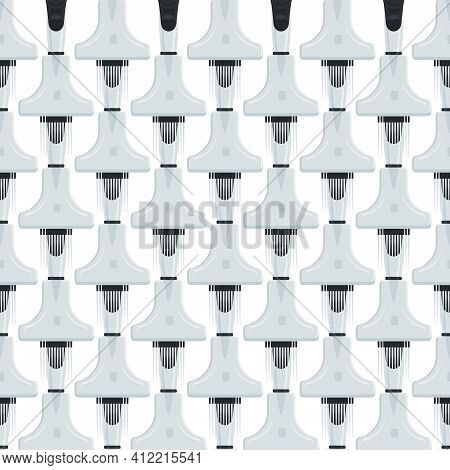 Abstract Seamless Medical Pipette, Dropper For Laboratory On White Background. Pattern Dropper Consi