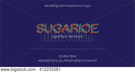 Line Font Alphabet Typography Typeface Vector Illustration.