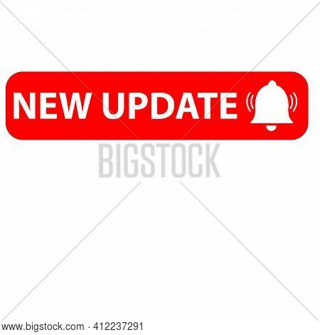 Red New Update Icon On White Background. New Update Symbol. Banner New Update Sign. Flat Style.