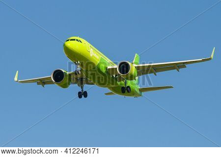 Saint Petersburg, Russia - August 08, 2020: Airbus A320neo (vq-bcr) Of S7 - Siberia Airlines On The 