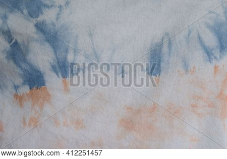Tie Dye Striped Pattern Abstract Background. Cotton Fabric Abstract Texture Background.