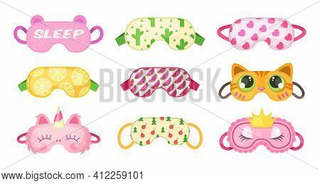 Eye Mask Sleeping Night. Sleep Masks Different Shapes, Eye Protection Accessories, Prevention Of Hea