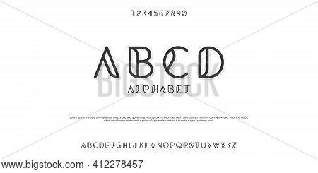 Simple Classic Design Font Vector Illustration Of Alphabet Letters.