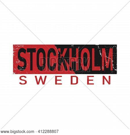 Stockholm Sweden Typography Vintage Tee Graphic, Vector Illustration Design Slogan T Shirt.